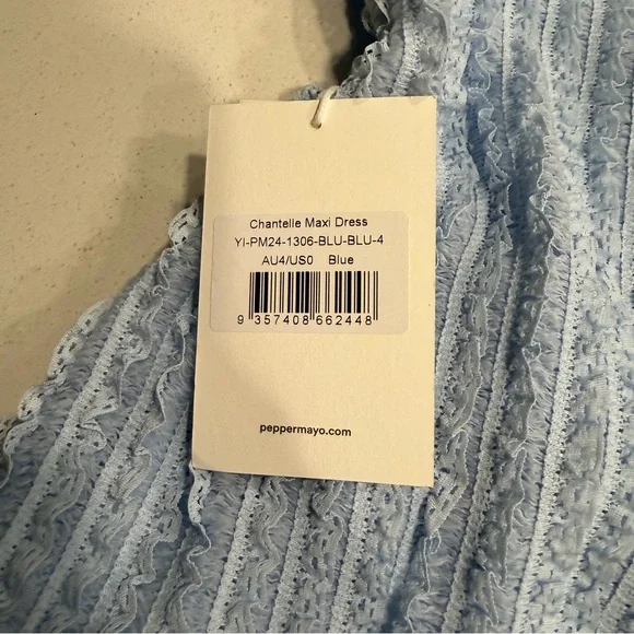 NWT PEPPERMAYO Chantelle Maxi Dress - Blue - Picture 5 of 6